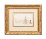 L'e Pont sur Loire - circa 1880 by Eugene Boudin, watercolor over pencil, sold Oct 2024