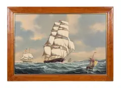 Sovereign of the Seas by Salvatore Colacicco, oil on board, sold Oct 2024