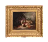 Alfred-Arthur Brunel de Neuville, Untitled - Cornucopia with Apples and Grapes