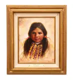 The Desert Flower - 20th century by Alfredo Rodriguez, oil on masonite, sold Nov 2024