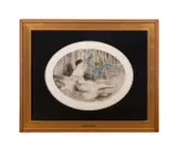 Parrots - 1925 by Louis Icart, etching on paper, sold Nov 2024