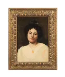 Untitled - Portrait of a Lady by Michelangelo Melano, oil on canvas, sold Nov 2024