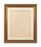 Untitled - Female Portrait by Elmyr de Hory, lithograph, sold Dec 2024
