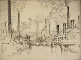 Untitled by Joseph Pennell, etching on paper "The Forges", sold Oct 2018