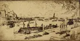 Untitled by Joseph Pennell, etching on paper "Fall River", sold Oct 2018