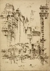 Untitled by Joseph Pennell, etching on paper "From the Lowest to the Highest", sold Oct 2018
