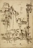 Untitled by Joseph Pennell, etching on paper "From the Lowest to the Highest", sold Oct 2018