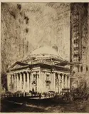 Untitled by Joseph Pennell, etching of the Pantheon, sold Oct 2018