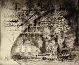 Untitled by Joseph Pennell, etching on paper "Steam and Power", sold Oct 2018
