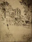 Untitled by Joseph Pennell, etching on paper "Park Lane", sold Oct 2018