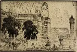 Untitled by Joseph Pennell, etching on paper "Crystal Palace", sold Oct 2018