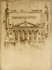 Untitled by Joseph Pennell, etching on paper "Theatre Royal, sold Oct 2018