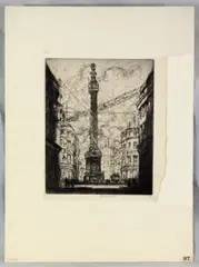 Untitled by Joseph Pennell, etching on paper "The Monument, sold Oct 2018