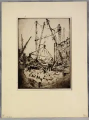Untitled by Joseph Pennell, etching on paper "Concrete Carrier", sold Oct 2018