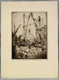 Untitled by Joseph Pennell, etching on paper "Concrete Carrier", sold Oct 2018
