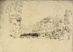 Untitled by Joseph Pennell, etching on paper "Bayswater Road", sold Oct 2018