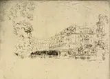 Untitled by Joseph Pennell, etching on paper "Bayswater Road", sold Oct 2018