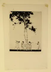 Untitled by Warren Davis, etching "Glory of the Dance", sold Oct 2018