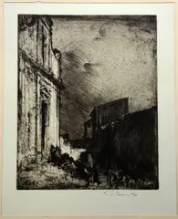 Untitled by Frank Brangwyn, drypoint etching "Santa Chiara, sold Oct 2018