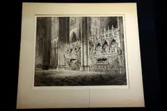 Untitled by Axel Haig, 1912, etching on paper "Amiens Cathedral", sold Oct 2018