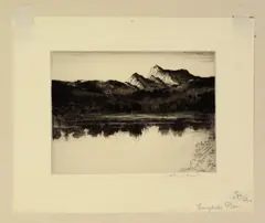 Untitled by Albany E. Howarth, etching "Langdale Pikes", sold Oct 2018