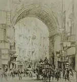 Untitled by William Walcot, 1921, drypoint etching on paper "Arc St. Carlo, sold Oct 2018