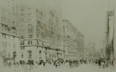 Untitled by William Walcot, 1923, drypoint etching on paper "Park Avenue", sold Oct 2018