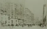 Untitled by William Walcot, 1923, drypoint etching on paper "Park Avenue", sold Oct 2018