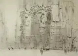 Untitled by William Walcot, 1923, drypoint etching on paper "Yorkwinster", sold Oct 2018