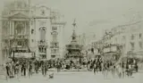 Untitled by William Walcot, 1924, drypoint etching on paper "Piccadilly Circus", sold Oct 2018