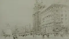 Untitled by William Walcot, 1923, drypoint etching on paper "Liverpool", sold Oct 2018