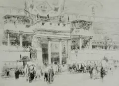 Untitled by William Walcot, 1920, drypoint etching on paper "House of Sallust", sold Oct 2018