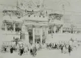 Untitled by William Walcot, 1920, drypoint etching on paper "House of Sallust", sold Oct 2018