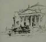 Untitled by William Walcot, 1915, drypoint etching on paper "The Rotunda of Palladio", sold Oct 2018