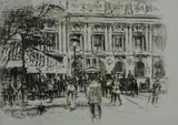 Untitled by William Walcot, 1913, drypoint etching on paper "Cafe de la Paix, sold Oct 2018