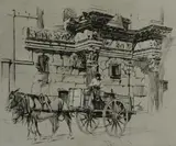 Untitled by William Walcot, 1908, drypoint etching on paper "The Remains of the Forum of Minerva", sold Oct 2018