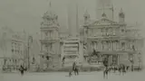 Untitled by William Walcot, 1918, drypoint etching on paper "Municipal Buildings, sold Oct 2018