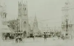 Untitled by William Walcot, 1918, drypoint etching on paper "West End, sold Oct 2018
