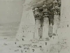 Untitled by William Walcot, 1923, drypoint etching on paper "An Egyptian Palace", sold Oct 2018