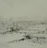 Untitled by William Walcot, 1920, drypoint etching on paper "London", sold Oct 2018