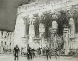 Untitled by William Walcot, 1928, drypoint etching on paper "Kom Ombo", sold Oct 2018