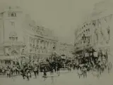 Untitled by William Walcot, 1917, drypoint etching on paper "Regent Street- The Quadrant", sold Oct 2018