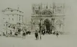 Untitled by William Walcot, 1920, drypoint etching on paper "Hospital of St. Mark's, sold Oct 2018