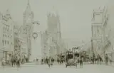 Untitled by William Walcot, 1924, drypoint etching on paper "Whitehall", sold Oct 2018