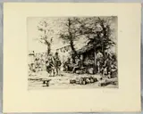 Untitled by Auguste Brouet, etching "Cantine Americaine", sold Oct 2018