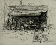 Untitled by Auguste Brouet, etching on paper "Chaudronniers Ambulante", sold Oct 2018