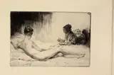 Untitled by Auguste Brouet, etching "Fortune Teller", sold Oct 2018