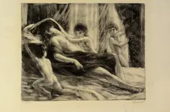 Untitled by Raphael Drouart, monotype print "Reveil de Venus", sold Oct 2018