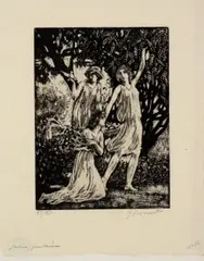 Untitled by Raphael Drouart, etching "Jardin Printanier", sold Oct 2018