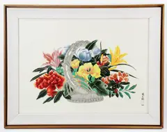 still life by Diana Kan, watercolor on linen, sold May 2023
